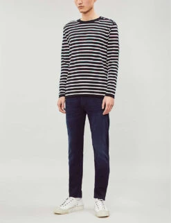 7 For All Mankind Slimmy Tapered Luxe Performance Plus Slim-fit Tapered Jeans -Metro Style Shop 1043 3005683 JSMXA230IP DEEPBLUE ALT01