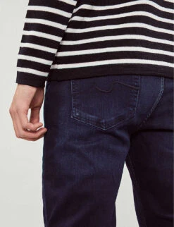 7 For All Mankind Slimmy Tapered Luxe Performance Plus Slim-fit Tapered Jeans -Metro Style Shop 1043 3005683 JSMXA230IP DEEPBLUE ALT03