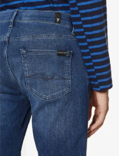 7 For All Mankind Slimmy Tapered Luxe Performance Plus Slim Jeans -Metro Style Shop 1043 84008180 JSMXA230BD MIDBLUE ALT04