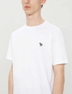 Zebra-embroidered Cotton-jersey T-shirt 13 Zebra-embroidered Cotton-jersey T-shirt -Metro Style Shop 115 86057480 M2R011RAZEBRA WHITE ALT03