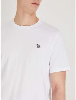 Zebra-embroidered Cotton-jersey T-shirt 14 Zebra-embroidered Cotton-jersey T-shirt -Metro Style Shop 115 86057480 M2R011RAZEBRA WHITE ALT04