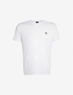 Zebra-embroidered Cotton-jersey T-shirt