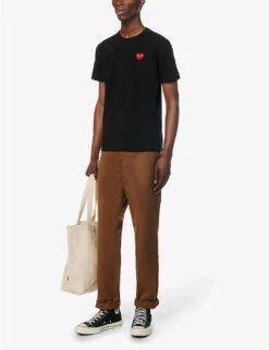 Comme Des Garçons Play Heart Logo-embroidered Cotton-jersey T-shirt 10 Comme Des Garçons Play Heart Logo-embroidered Cotton-jersey T-shirt -Metro Style Shop 343 2000022 P1T1081 BLACK ALT01