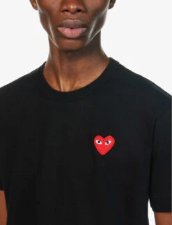 Comme Des Garçons Play Heart Logo-embroidered Cotton-jersey T-shirt 13 Comme Des Garçons Play Heart Logo-embroidered Cotton-jersey T-shirt -Metro Style Shop 343 2000022 P1T1081 BLACK ALT04