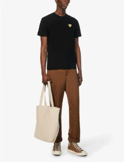 Comme Des Garçons Play Logo-embroidered Cotton-jersey T-shirt 11 Comme Des Garçons Play Logo-embroidered Cotton-jersey T-shirt -Metro Style Shop 343 2000022 P1T2161 BLACK ALT01