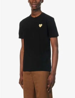 Comme Des Garçons Play Logo-embroidered Cotton-jersey T-shirt 12 Comme Des Garçons Play Logo-embroidered Cotton-jersey T-shirt -Metro Style Shop 343 2000022 P1T2161 BLACK ALT02
