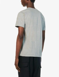 Comme Des Garçons Play Heart-embroidered Cotton-jersey T-shirt -Metro Style Shop 343 2000022 P1T226 GREY ALT03