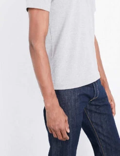 Comme Des Garçons Play Heart-embroidered Cotton-jersey T-shirt -Metro Style Shop 343 2000022 P1T226 GREY ALT05