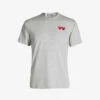 Comme Des Garçons Play Heart-embroidered Cotton-jersey T-shirt -Metro Style Shop 343 2000022 P1T226 GREY ALT10