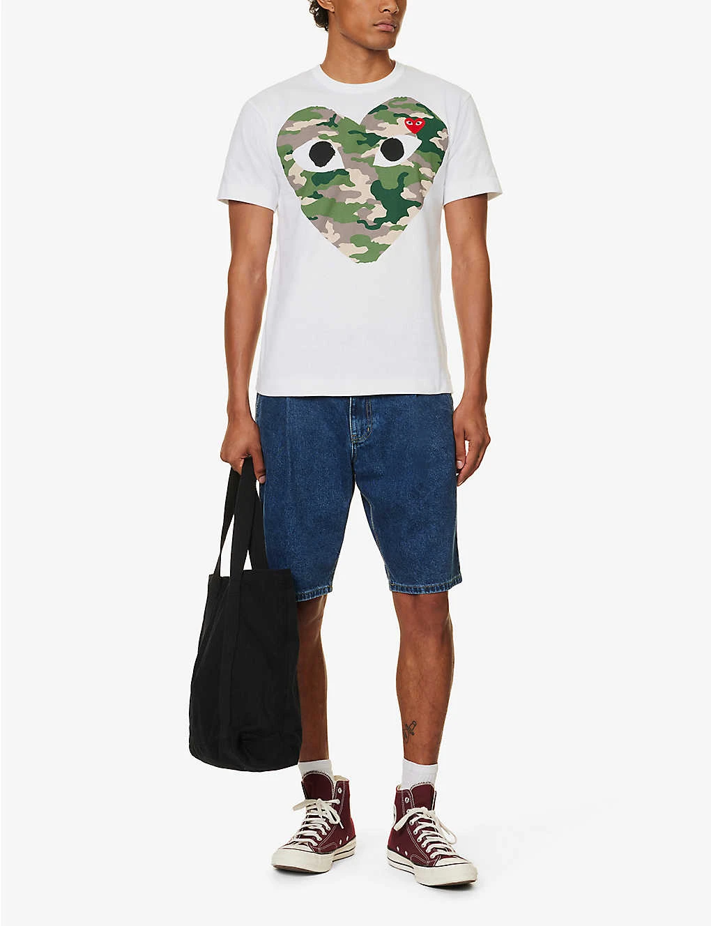 Comme Des Garçons Play Big Heart Camouflage Cotton-jersey T-shirt 5 Comme Des Garçons Play Big Heart Camouflage Cotton-jersey T-shirt - Image 3