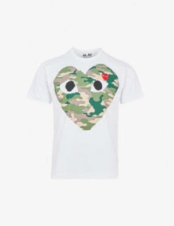 Comme Des Garçons Play Big Heart Camouflage Cotton-jersey T-shirt