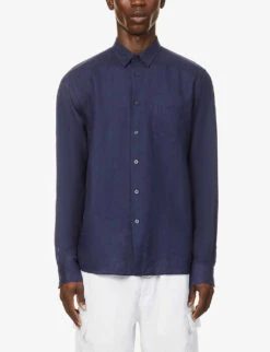 Vilebrequin Caroubis Regular-fit Linen Shirt -Metro Style Shop 429 2000511 CRSP601P NAVY ALT02
