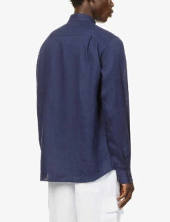 Vilebrequin Caroubis Regular-fit Linen Shirt -Metro Style Shop 429 2000511 CRSP601P NAVY ALT03