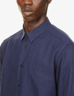 Vilebrequin Caroubis Regular-fit Linen Shirt -Metro Style Shop 429 2000511 CRSP601P NAVY ALT04
