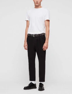 AllSaints Tallis Regular-fit Tapered Cotton And Wool-blend Trousers 9 AllSaints Tallis Regular-fit Tapered Cotton And Wool-blend Trousers -Metro Style Shop 948 10136 MM003J BLACK ALT01