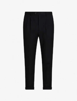 AllSaints Tallis Regular-fit Tapered Cotton And Wool-blend Trousers