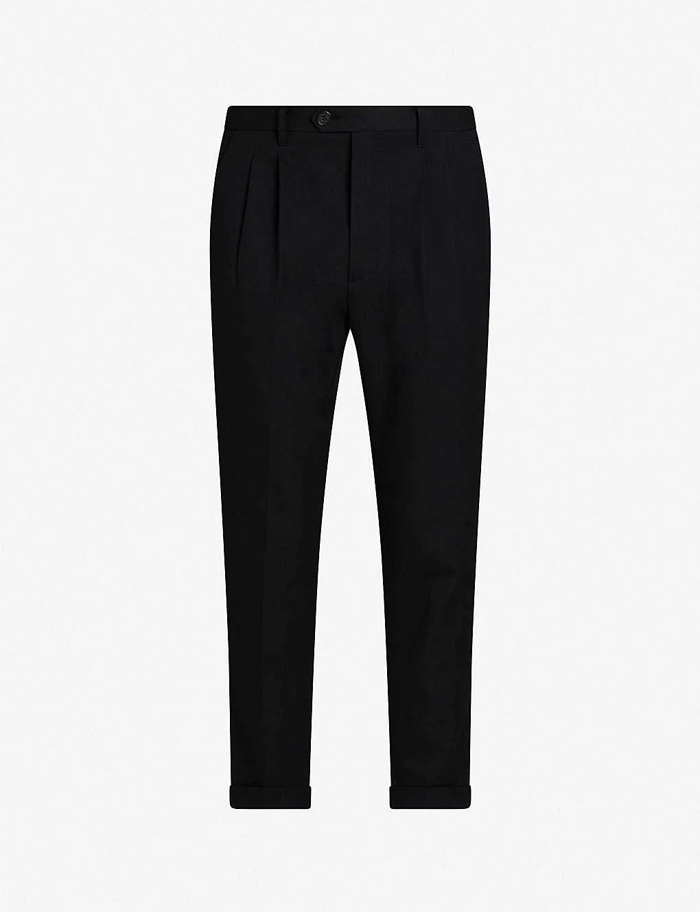 AllSaints Tallis Regular-fit Tapered Cotton And Wool-blend Trousers 3 AllSaints Tallis Regular-fit Tapered Cotton And Wool-blend Trousers