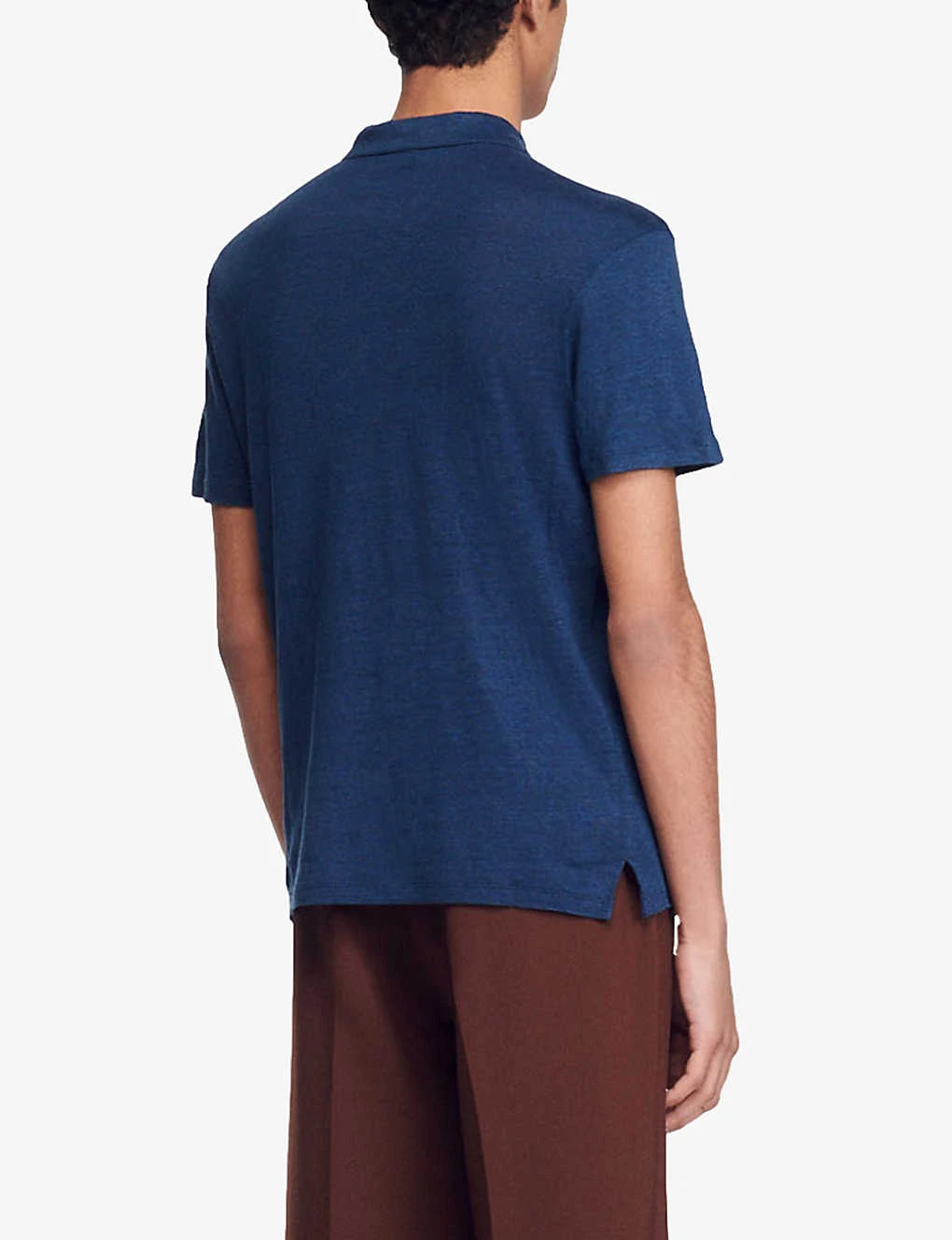 Sandro Beach Marled Regular-fit Linen Polo Shirt 6 Sandro Beach Marled Regular-fit Linen Polo Shirt - Image 4
