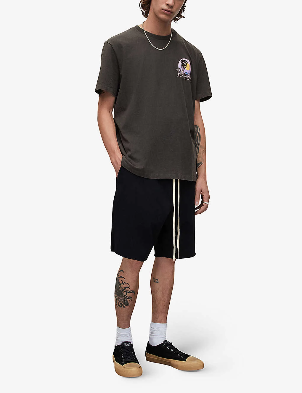 AllSaints Helix Cotton-blend Jersey Shorts 4 AllSaints Helix Cotton-blend Jersey Shorts - Image 2