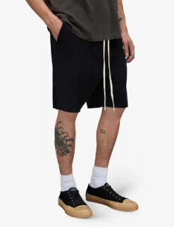 AllSaints Helix Cotton-blend Jersey Shorts 9 AllSaints Helix Cotton-blend Jersey Shorts -Metro Style Shop R00075661 JETBLACK ALT02