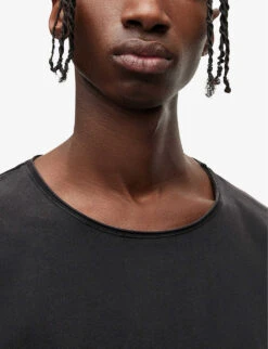 AllSaints Bodega Stretch-cotton Jersey T-shirt -Metro Style Shop R00133034 WASHEDBLACK ALT04