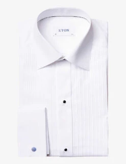 ETON Plissé Slim-fit Cotton Dress Shirt 10 ETON Plissé Slim-fit Cotton Dress Shirt -Metro Style Shop R03675418 WHITE ALT03