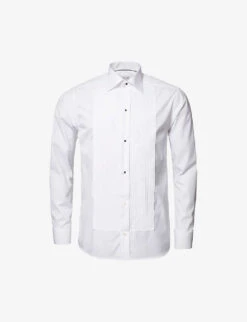 ETON Plissé Slim-fit Cotton Dress Shirt