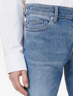 Boss Mid-rise Tapered Stretch-denim Jeans -Metro Style Shop R03688677 BRIGHTBLUE ALT04