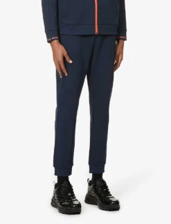 Boss Logo-embroidered Slim-fit Straight-leg Stretch-jersey Jogging Bottoms -Metro Style Shop R03740578 NAVY ALT02