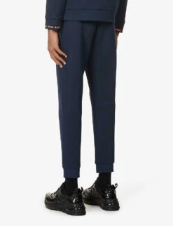 Boss Logo-embroidered Slim-fit Straight-leg Stretch-jersey Jogging Bottoms -Metro Style Shop R03740578 NAVY ALT03