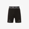 Hugo Smiley-patch Cotton-jersey Shorts -Metro Style Shop R03750984 BLACK M