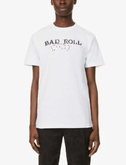 Rolling Dice Graphic-print Cotton-jersey T-shirt 9 Rolling Dice Graphic-print Cotton-jersey T-shirt -Metro Style Shop R03752933 WHITE ALT02