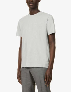 Sunspel Classic Cotton-jersey T-shirt -Metro Style Shop R03763096 GREYMELANGE ALT02