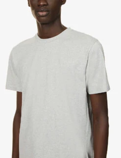 Sunspel Classic Cotton-jersey T-shirt -Metro Style Shop R03763096 GREYMELANGE ALT04