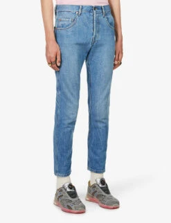 Gucci Tapered Faded-wash Denim Jeans -Metro Style Shop R03765516 LIGHTBLUEMIX ALT02