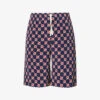 Gucci Graphic-print Relaxed-fit Silk Shorts -Metro Style Shop R03765535 BLUEIVORYMC M