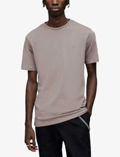 AllSaints Tonic Crewneck Cotton-jersey T-shirt 9 AllSaints Tonic Crewneck Cotton-jersey T-shirt -Metro Style Shop R03766305 FLINTGREY ALT02