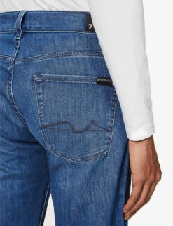 7 For All Mankind Standard Luxe Performance Regular-fit Straight-leg Stretch-denim Jeans -Metro Style Shop R03785726 MIDBLUE ALT05