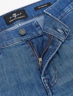 7 For All Mankind Standard Luxe Performance Regular-fit Straight-leg Stretch-denim Jeans -Metro Style Shop R03785726 MIDBLUE ALT06