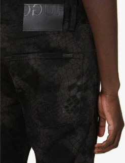 Hugo Snakeskin-print Stretch-denim Jeans 11 Hugo Snakeskin-print Stretch-denim Jeans -Metro Style Shop R03788664 BLACK ALT04