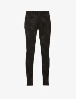 Hugo Snakeskin-print Stretch-denim Jeans