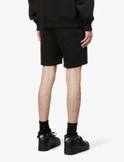 Staple Brand-print Organic Cotton-blend Shorts 10 Staple Brand-print Organic Cotton-blend Shorts -Metro Style Shop R03792308 BLACK ALT03