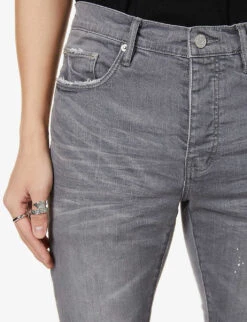 Ripped Slim-fit Skinny Stretch-denim Jeans -Metro Style Shop R03857863 GREY ALT04