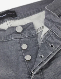 Ripped Slim-fit Skinny Stretch-denim Jeans -Metro Style Shop R03857863 GREY ALT06