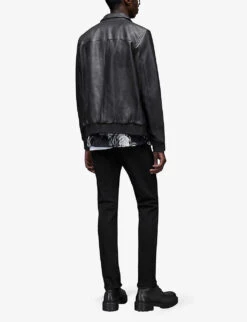 AllSaints Cigarette Tapered Stretch-denim Skinny Jeans -Metro Style Shop R03861338 JETBLACK ALT03