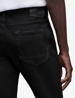 AllSaints Cigarette Tapered Stretch-denim Skinny Jeans -Metro Style Shop R03861338 JETBLACK ALT04