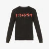Boss Brand-print Relaxed-fit Stretch Cotton-blend Sweatshirt 1 Boss Brand-print Relaxed-fit Stretch Cotton-blend Sweatshirt -Metro Style Shop R03868571 BLACK M