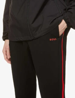 Boss Logo-print Stretch Cotton-blend Jogging Bottoms -Metro Style Shop R03868576 BLACK ALT04