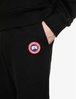 Canada Goose Huron Relaxed-fit Cotton-jersey Jogging Bottoms -Metro Style Shop R03875517 BLACK ALT04