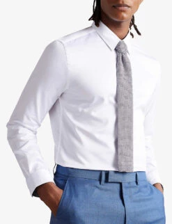 Ted Baker Holmes Slim-fit Cotton Shirt -Metro Style Shop R03900998 WHITE ALT02